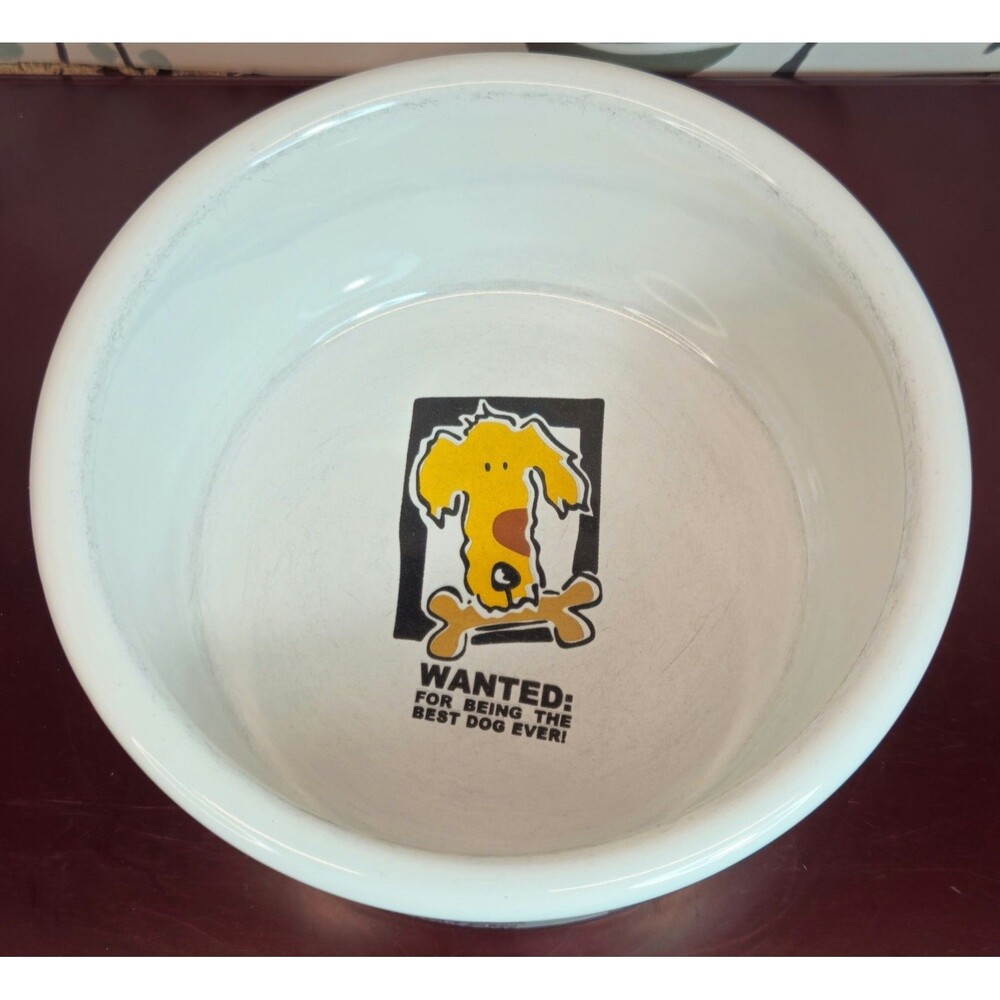 Signature Housewares Mug Shots Stoneware Dog Food Bowl
